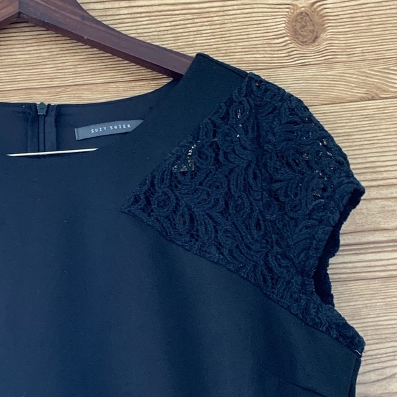 SUZY SHIER BLACK LACE DETAIL CUTOUT DRESS - Picture 2 of 7